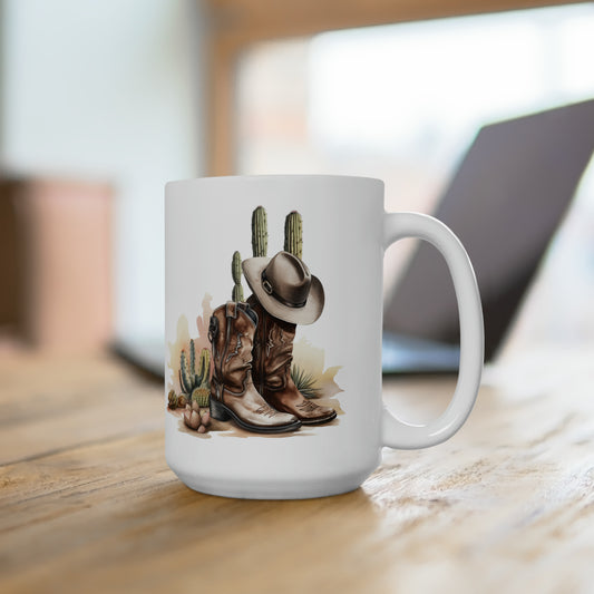 Cowboy Boots Ceramic Mug 15oz