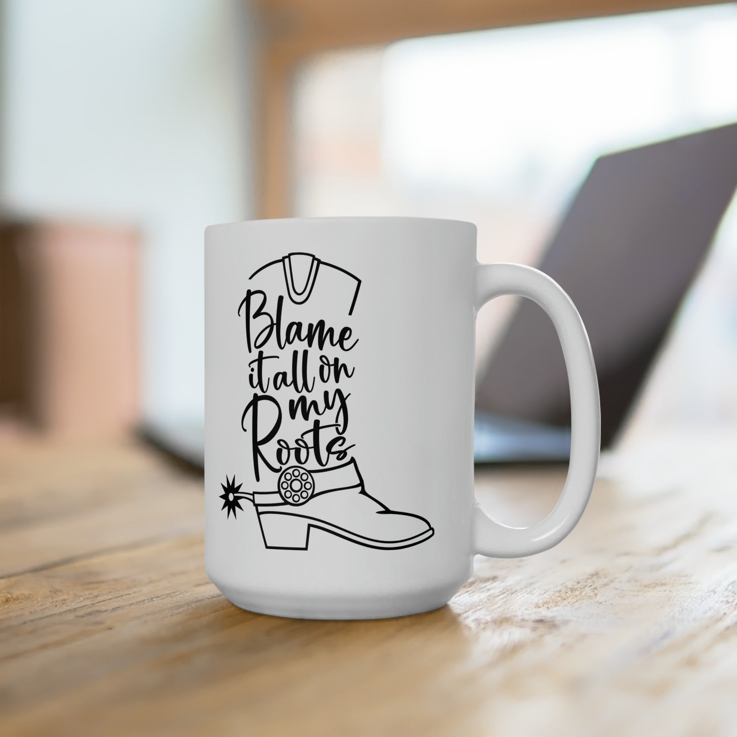 Blame It On My Roots Ceramic Mug 15oz