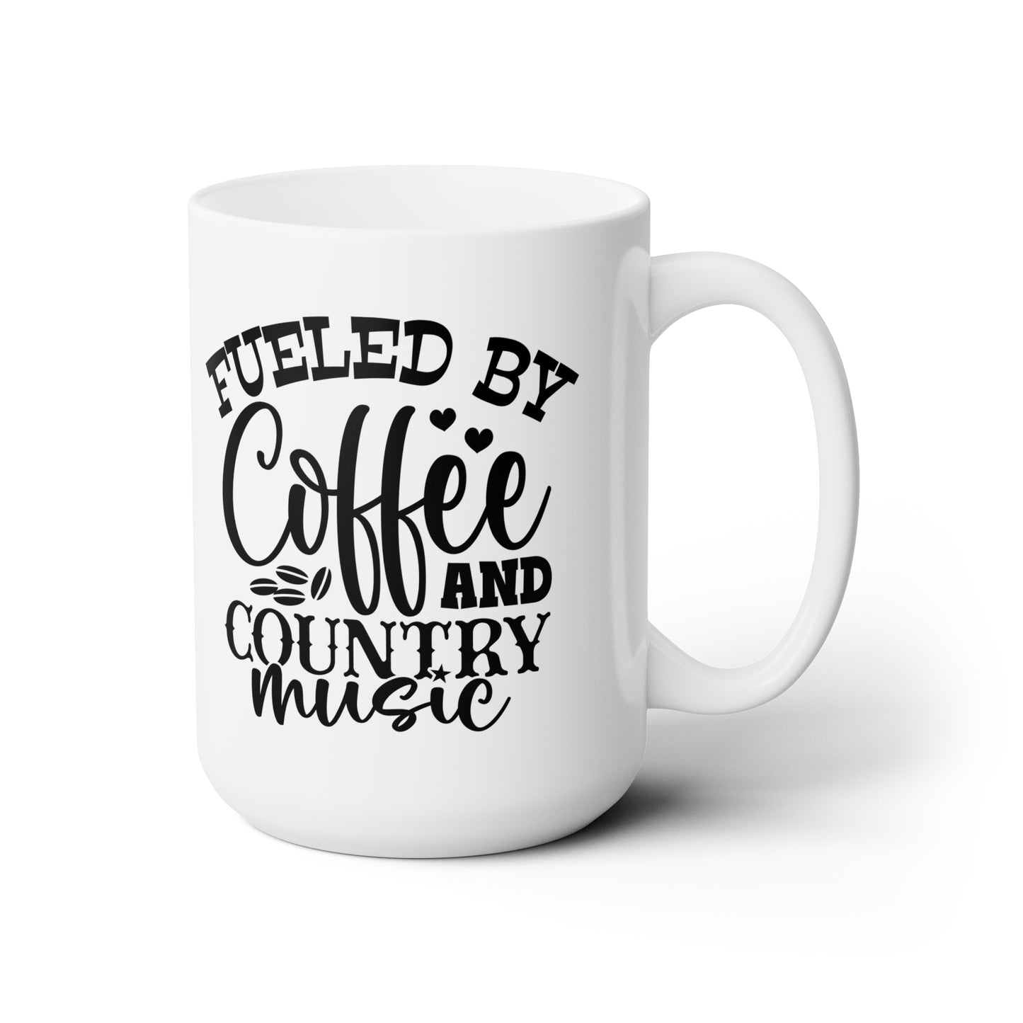 Fueled by Coffee and Country Music Ceramic Mug 15oz