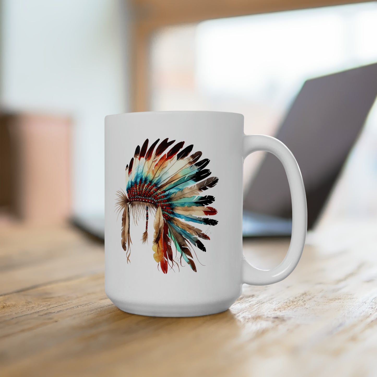 Native Headdress Ceramic Mug 15oz