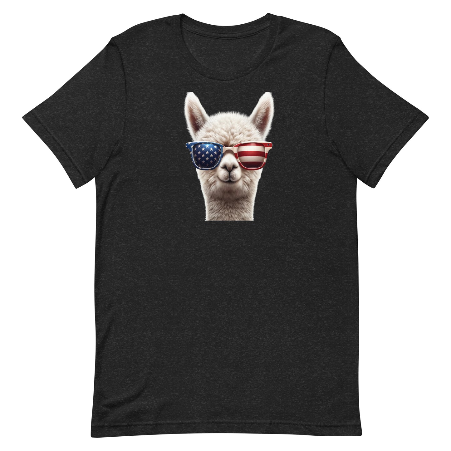 Show off your patriotic spirit with a whimsical twist in our "Celebrating the 4th, Alpaca Style" T-shirt. Perfect for anyone who loves to blend fun and festivity, this shirt features a charming alpaca donning sunglasses adorned with the American flag, bringing a smile to everyone's face this Independence Day.