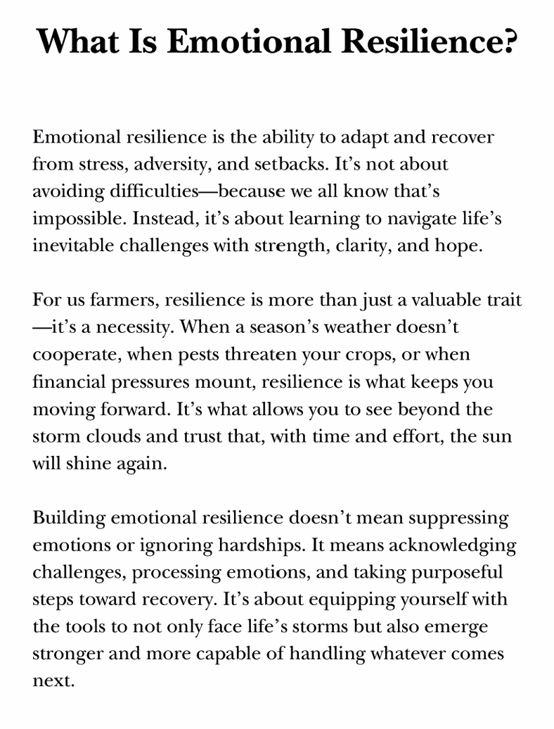 Weathering The Storm: Building Emotional Resilience in Farm Life