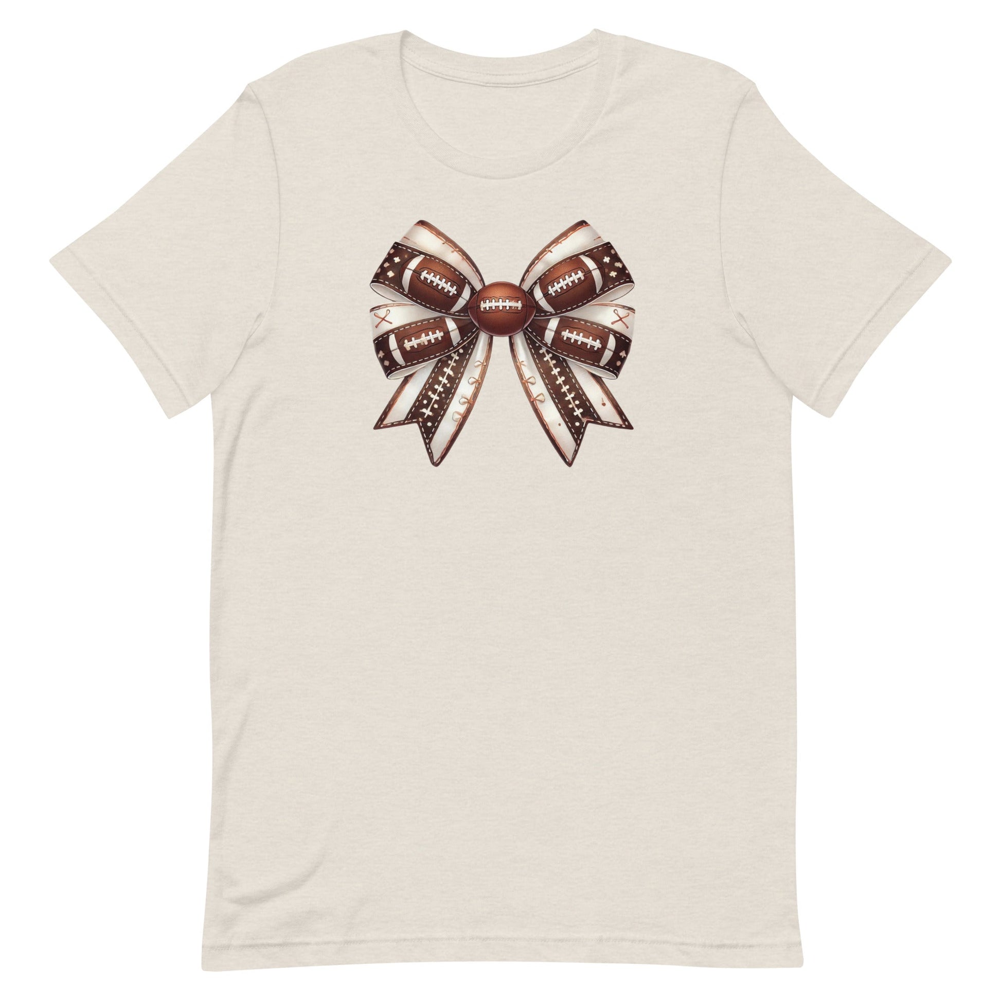 Get ready to cheer on your favorite team in style with our Football Coquette t-shirt! Featuring a charming bow adorned with football patterns, this design brings a touch of elegance to game day. Whether you’re on the sidelines or in the stands, this t-shirt combines the best of sporty and chic, making it perfect for any football fan who loves to show off their team spirit with a little extra flair.