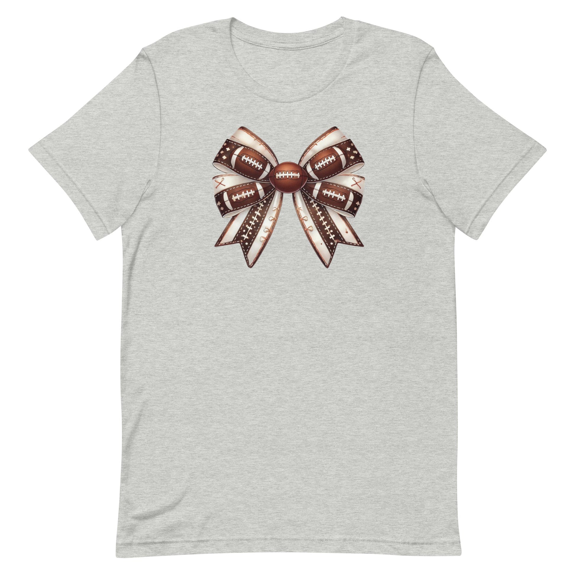 Get ready to cheer on your favorite team in style with our Football Coquette t-shirt! Featuring a charming bow adorned with football patterns, this design brings a touch of elegance to game day. Whether you’re on the sidelines or in the stands, this t-shirt combines the best of sporty and chic, making it perfect for any football fan who loves to show off their team spirit with a little extra flair.