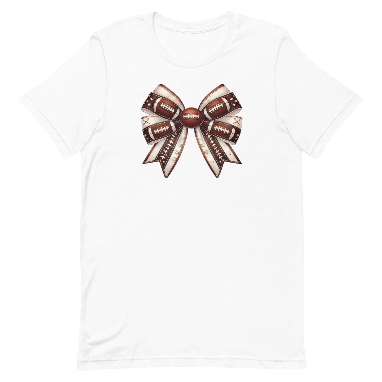 Get ready to cheer on your favorite team in style with our Football Coquette t-shirt! Featuring a charming bow adorned with football patterns, this design brings a touch of elegance to game day. Whether you’re on the sidelines or in the stands, this t-shirt combines the best of sporty and chic, making it perfect for any football fan who loves to show off their team spirit with a little extra flair.