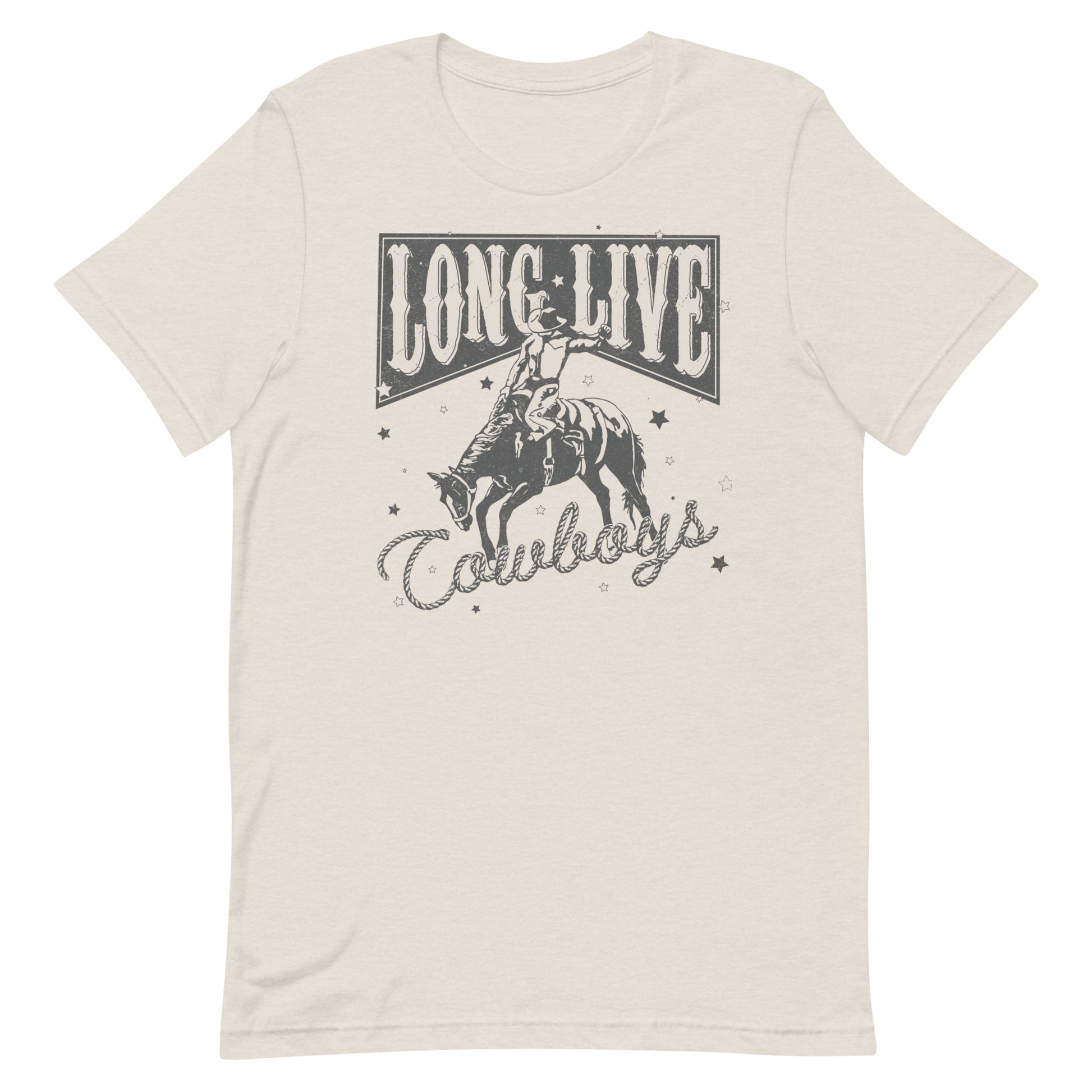 Embrace the timeless spirit of the Wild West with our 'Long Live Cowboys' t-shirt. Crafted with premium quality materials and featuring a bold design, this shirt pays homage to the rugged courage and indomitable spirit of cowboys. Whether you're roaming the range or simply yearning for adventure, let this tee be your steadfast companion. Shop now and celebrate the enduring legacy of the cowboy lifestyle