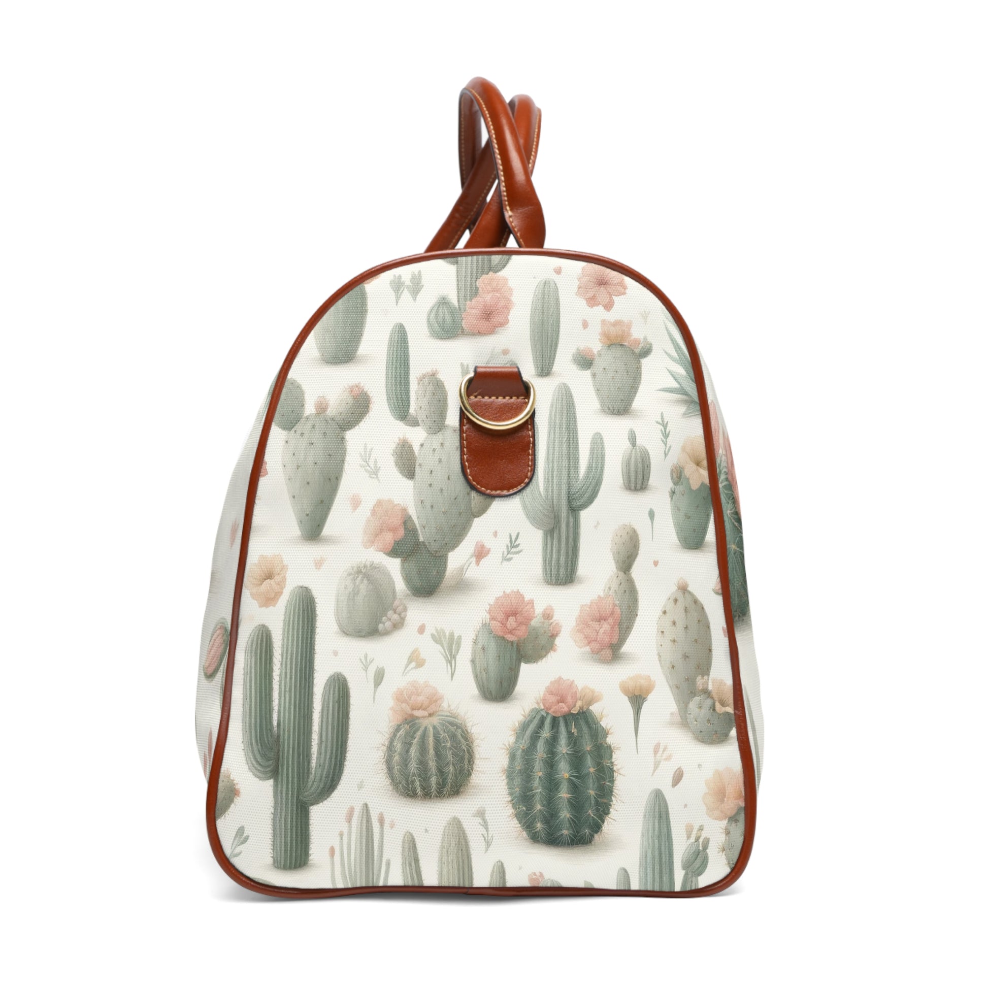 Elevate your travel style with the Pastel Cactus Travel Bag from Texas Diamond D Farms. Perfect for those who appreciate both function and fashion, this travel bag features a charming cactus print set against a soft pastel background, capturing the serene beauty of the desert in bloom.