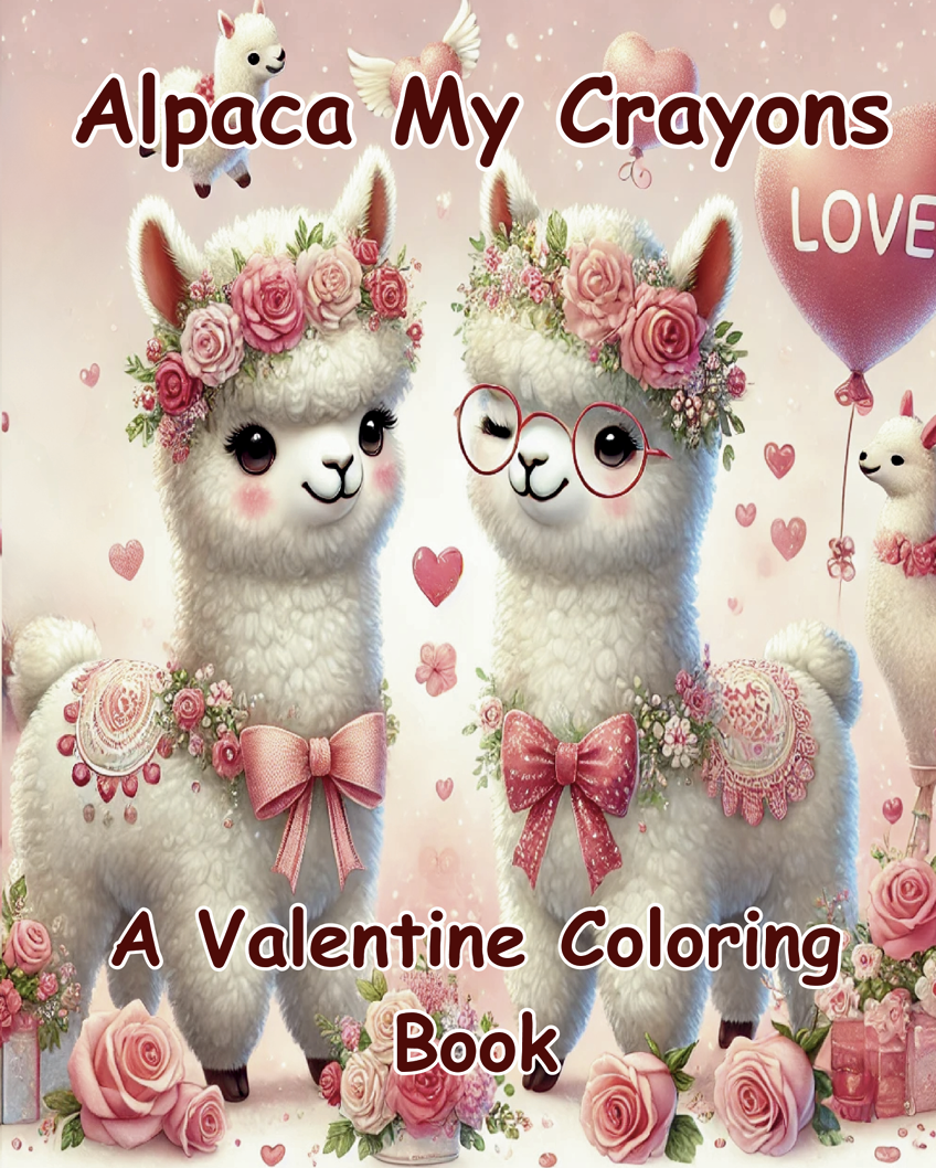 Alpaca My Crayons: A Valentine Coloring Book