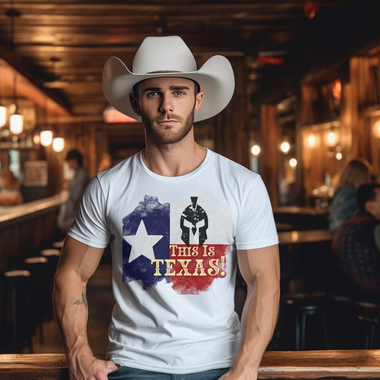 Whether you're a Texan proud of your roots or someone who admires the strength and courage of Texas!, this shirt is a versatile addition to your wardrobe. Wear it with pride, embody the spirit of Texas, and declare your allegiance to a legacy that echoes through time. "THIS IS TEXAS!" – where pride, strength, and style converge in a shirt that transcends boundaries.