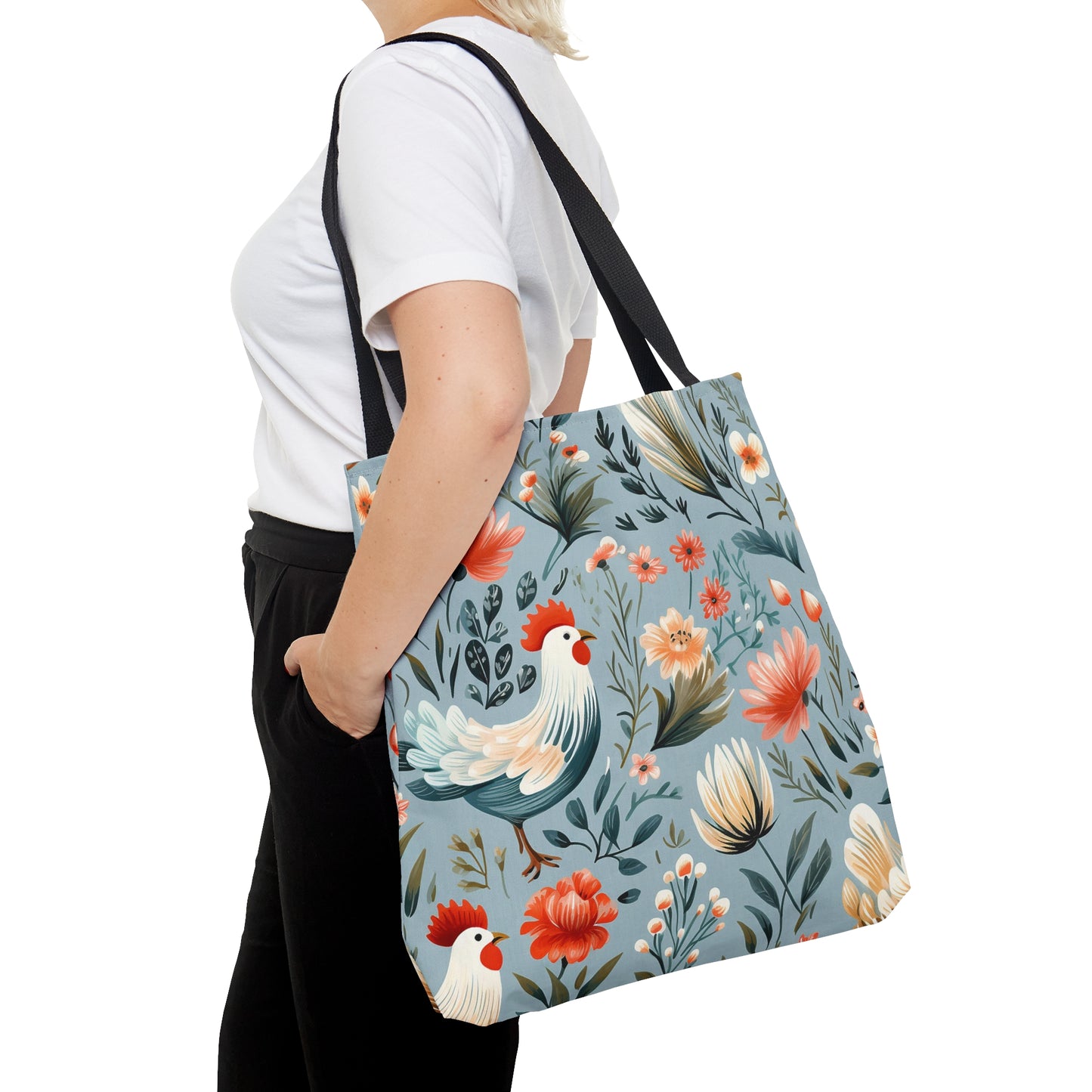 Elevate your style with our Vintage Chicken Tote Bag - a charming blend of nostalgia and practicality. Featuring a delightful retro-inspired design, this tote is not just a fashion accessory; it's a tribute to the timeless appeal of vintage aesthetics.&nbsp;